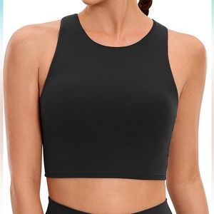 CRZ YOGA | Butterlux Highneck Racerback Crop Top Sports Bra | M